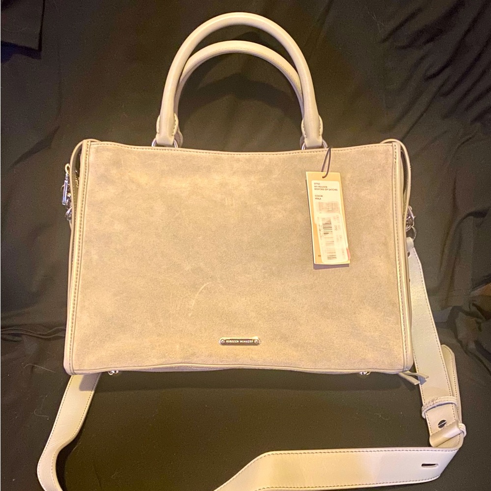 Rebecca Minkoff dove gray suede shoulder bag